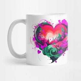 Heart Nouveau Design (Purple, Pink) Mug